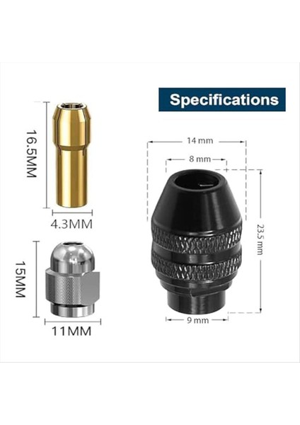 Hızlı Değişim Adaptörü ve Döner Matkap Somun TOOL-1/32INÇ Ila 1/8inch Shanksize Yedek Kit (Yurt Dışından) fiyatları