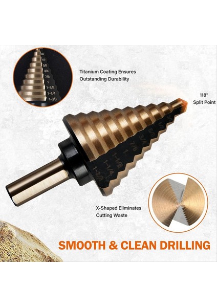 6pc Entegre Basamaklı Matkap Seti Çok Fonksiyonlu Basamaklı Sondaj Düz Groove Yüksek Hızlı Çelik Matkap Yarışı (Yurt Dışından) indirimleri