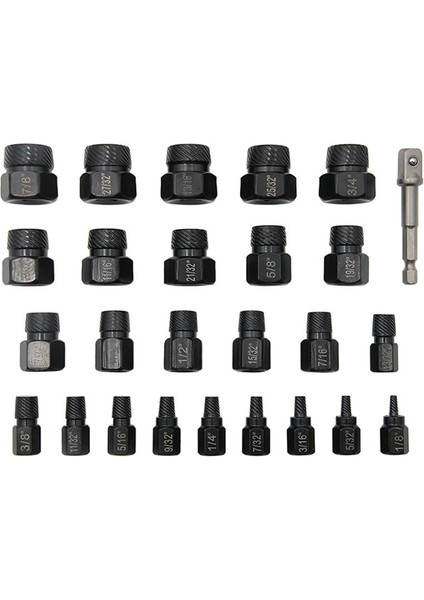 26PCS Vidalı Cıvata Ekstraktörü Matkap Ucu Seti Sökme Vidaları Cıvata Saplama Dişleri Yıkılmış Soyulmuş Kırılma Aletleri (Yurt Dışından)