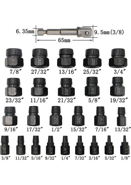 26PCS Vidalı Cıvata Ekstraktörü Matkap Ucu Seti Sökme Vidaları Cıvata Saplama Dişleri Yıkılmış Soyulmuş Kırılma Aletleri (Yurt Dışından) modelleri