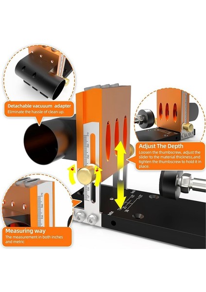 3 Sondaj Deliği ile Cep Deliği Jig Kiti Cep Vidası Jig Ağaç Işleme Aleti Profesyonel Jig Kiti (Yurt Dışından) fırsatları