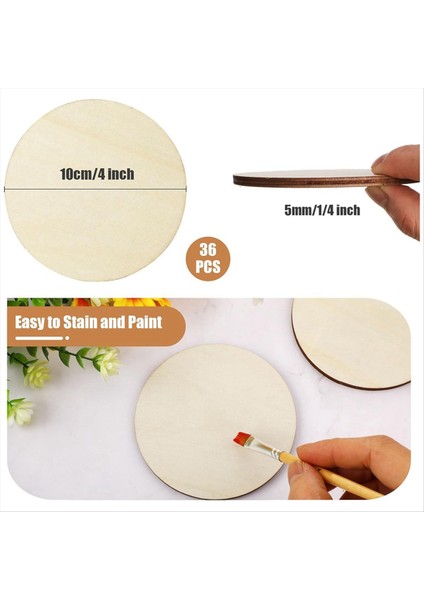 36 Adet 4 Inç Ahşap Daireler Bitmemiş Yuvarlak Ahşap Diskler Boş Ahşap Mermiler Doğal Ahşap Yuvarlak Kesikler Dilimler (Yurt Dışından) fiyatları