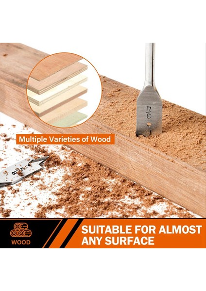 13X Kürek Matkap Ucu Setleri Alaşım Çelik Kürek Hızlı Değişim ile Düz Bit Düz Ahşap Delik Kesici 1/4 Inç Ila 1-1/2inch (Yurt Dışından) modelleri