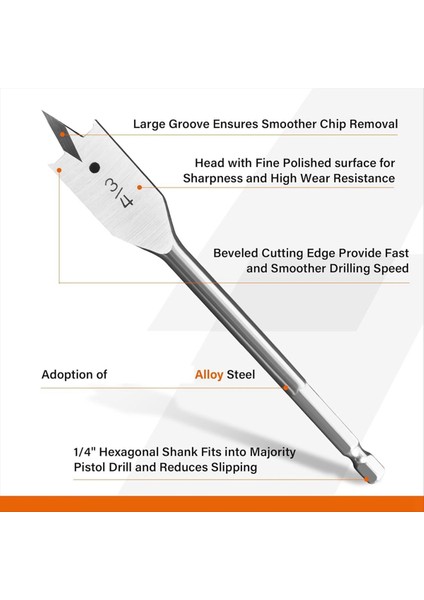 13X Kürek Matkap Ucu Setleri Alaşım Çelik Kürek Hızlı Değişim ile Düz Bit Düz Ahşap Delik Kesici 1/4 Inç Ila 1-1/2inch (Yurt Dışından) fırsatları