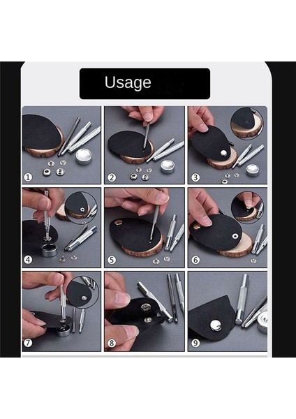 11 Parçalı Set 633/655/831/201 Perçin Taban Snap Düğme Taban Deri Deri Snap Düğme Seti (Yurt Dışından)
