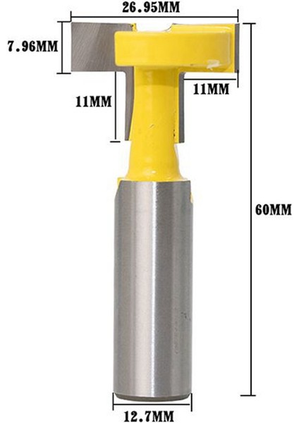 2pcs 1/2 Inç Şafak Yönlendirici Bit T-Yuvası ve T-Track Slot Tenon Cutter Aracı (Yurt Dışından) modelleri