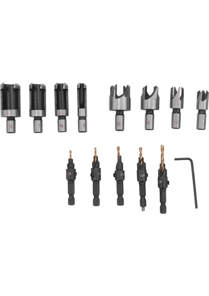 14PC Counkink Matkap Biç Ahşap Tapa Kesici Marangozluk Ahşap Işleme Vida Sondaj Pilot Delikleri Vida Için (Yurt Dışından)