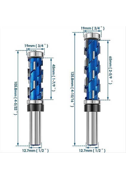 2pc Floş Trim Yönlendirici Bit Seti 1/2inch Shank Çift Yatak Spiral Kırpma Aracı Ahşap Freze Kesici Aracı Ahşap Için (Yurt Dışından) fiyatları