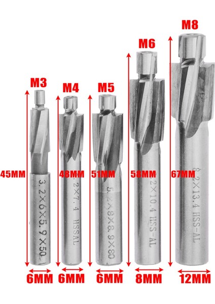 10PCS Hss Karşıbaz Mill M3-M8 Pilot Dutlama Aracı Freze Kesici Counterk End Mills (Yurt Dışından) modelleri