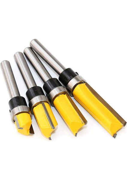 8pcs Floş Trim Yönlendirici Bitleri Üst Yatak Yönlendirici Biti 1/4 Inç Şaft Düz Desen Şablon Yönü Yönlendirici Bit (Yurt Dışından) modelleri