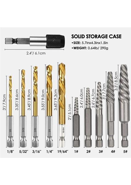 Vida Extractor Seti 11 Parça Easy Out Cıvata Extractor Seti Ters Matkap Bit (Yurt Dışından) fiyatları