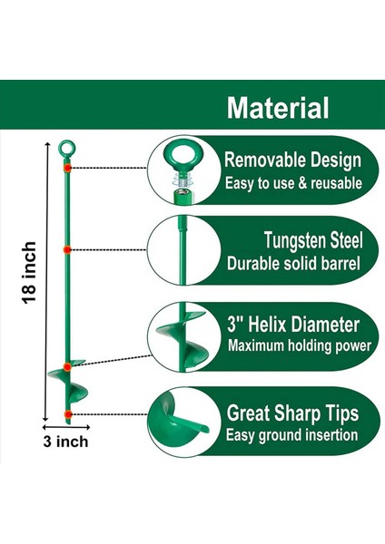 18 Inç Zemin Ankraj Kiti Helix Toprak Toprak Çapası Kamp Çadırı Için Ağır Hizmet Kulübesi Çapa Kancası Kanopi Salıncak Setleri 8 Pcs (Yurt Dışından) fırsatları