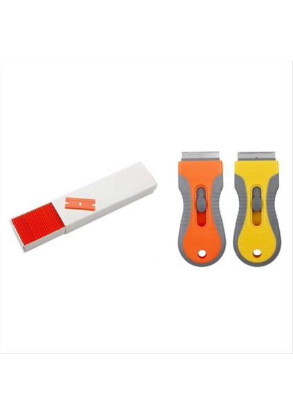 Tutkal Çıkaran Spatula Set Otomobil Filmi Cam Çok Fonksiyonlu Alet Temizleme Zemin Kazıyıcı 100 Plastik Bıçak (Yurt Dışından)