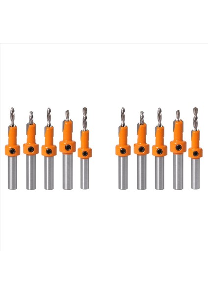 10PCS Ahşap Delik Matkap Bit 8mm Shank Counterk Matkap Bit Yönlendirici Bit Ahşap Çalışma Sayaç Lavabo Matkap Bit Seti (Yurt Dışından)
