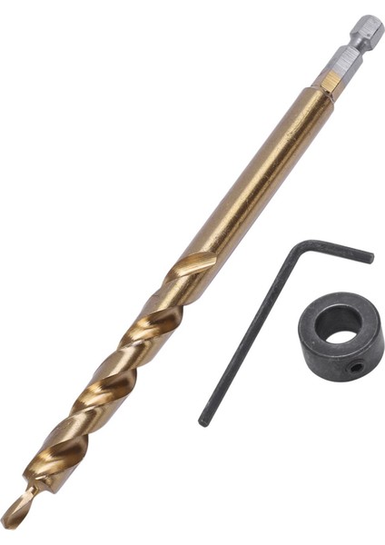 4pcs 1/4 Inç Hex Shank Cep Deliği Matkap Bit + 3/8 (9 5mm) Yedek Twist Adım Matkap Bit Derinlik Durdur Yakası (Yurt Dışından) indirimleri