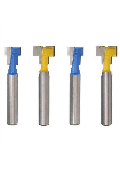 4pcs 1/4 Inç Shank T-Slot Kesici Yönlendirici Bit Çelik Sap 3/8 Inç ve 1/2 Inç Uzunlukta Ahşap Kesiciler Elektrik Aletleri Için (Yurt Dışından)