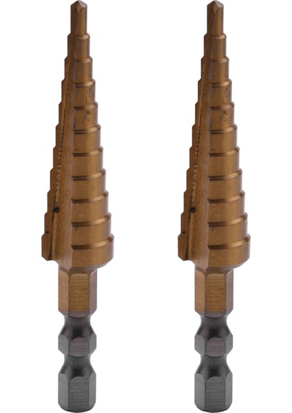 2pcs 1/4 Inç Hex Shank Hss Yüksek Hızlı Çelik Titanyum Kaplamalı Adım Matkap Bit 3-13MM (Yurt Dışından)