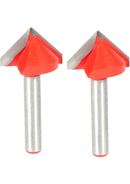 2x Cnc Gravür V Groove Bit 3D Bit Yönlendirici Oyma Kesici Aracı 90 Derece 6MMX22MM (Yurt Dışından)