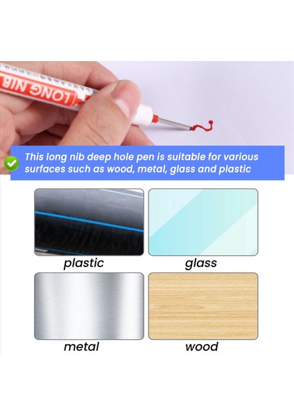 8 Çok Amaçlı Derin Delik Işaretçisi Kalemler Uzun Nozoz Marker Derin Matkap Deliği Uzun Nib Scriber Carpentry Renkli Marker Kalemi (Yurt Dışından) fırsatları