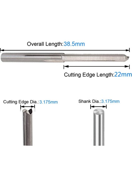 20PCS 3 175MM Shank Dia Edici Tungsten Çelik Freze Kesici 2 Flüt Cnc Kesme Düz Yuva Bit Flüt Uzunluğu 22MM (Yurt Dışından) fırsatları