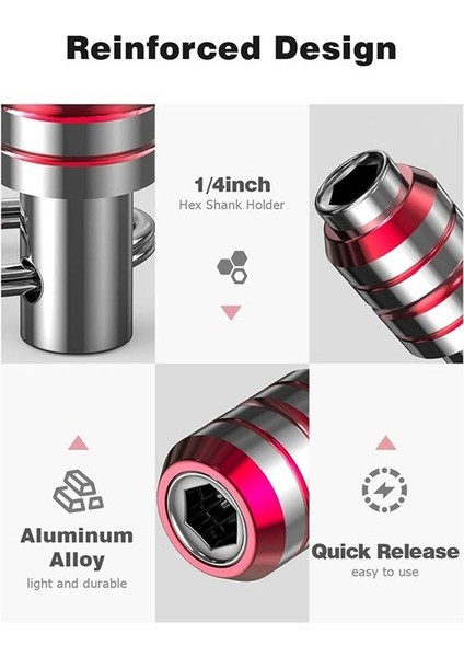 Bit Tutucu Anahtarlık 5pcs 1/4 Hex Shank Etki Matkap Bit Anahtarlık Hızlı Değişim Bağlantı Tutucu Matkap Vidası Adaptörü (Yurt Dışından) modelleri