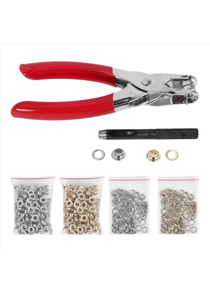 Grommet Çizelar Pensesi Kiti Yıkacılı Metal Gözlüklü 1/4 Inç 6mm Grommet Tool Kit Kuyruğu Gromlar (Yurt Dışından)