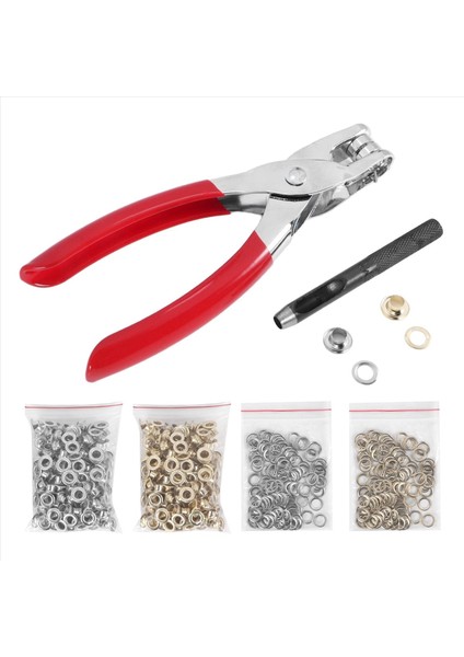 Grommet Çizelar Pensesi Kiti Yıkacılı Metal Gözlüklü 1/4 Inç 6mm Grommet Tool Kit Kuyruğu Gromlar (Yurt Dışından) fiyatları