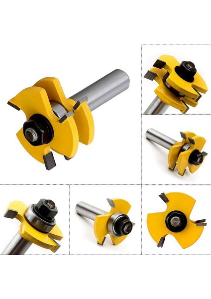 Dil ve Oluk Seti Yönlendirici Bit Seti Ahşap Kapı Döşeme 3 Diş Ayarlanabilir 1/2 Inç Şaft Ahşap Değirmen Kesici (6pcs) (Yurt Dışından) indirimleri