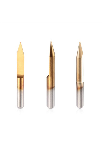 50PCS 30 Derece 0 1mm Uç Titanyum Kaplamalı Düz Alt Karbür Pcb Gravür Bitleri V-Fake Cnc Yönlendirici Kesici Kesme Aracı (Yurt Dışından) modelleri