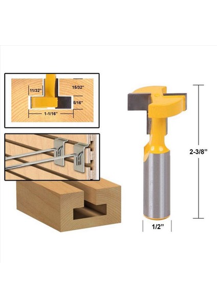 4pcs 1/2 Inç Şafak Yönlendirici Bit T-Yuvası ve T-Track Slot Tenon Cutter Aracı (Yurt Dışından) fırsatları