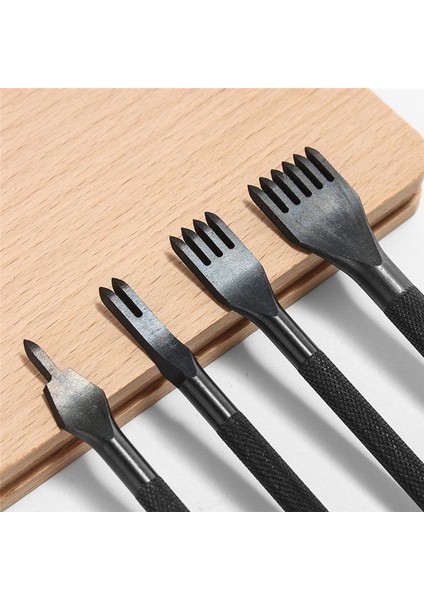 8pcs 3mm 4mm 1/2/4 Prongs Inç Kesme Keski Deri El Sanatları Aletleri Delik Döküm Dikişli Dikişli Deri Deri Delik Puncher (Yurt Dışından) fiyatları