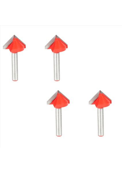 4x Cnc Gravür V Groove Bit 3D Bit Yönlendirici Oyma Kesici Aracı 90 Derece 6MMX22MM (Yurt Dışından)