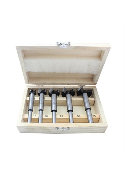 5 Parçalı Ahşap Kutulu Düz Kanatlı Matkap Ahşap Matkap Seti Ahşap Işleme Deliği Açıcı Menteşe Delme (Yurt Dışından)