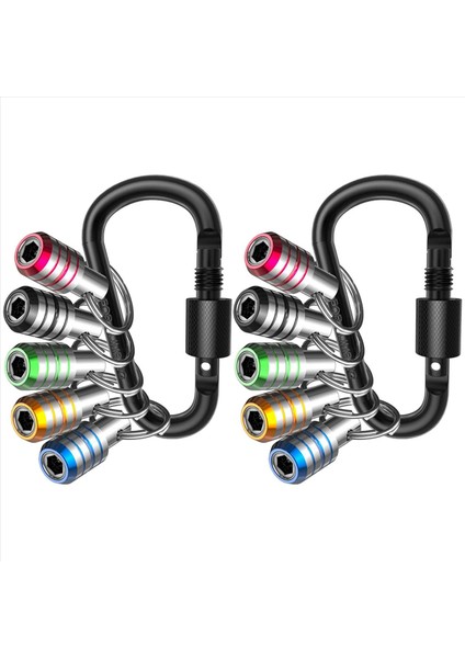 2x Bit Tutucu Anahtarlık 10 Pcs 1/4 Hex Shank Dağırlık Matkak Bıt Keyajı Hızlı Değişikliği Bağlantı Tutucu Matkap Vidalı Adaptör (Yurt Dışından)