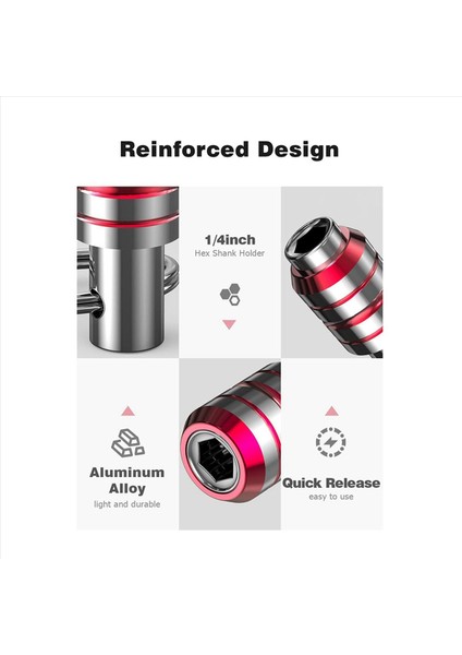 2x Bit Tutucu Anahtarlık 10 Pcs 1/4 Hex Shank Dağırlık Matkak Bıt Keyajı Hızlı Değişikliği Bağlantı Tutucu Matkap Vidalı Adaptör (Yurt Dışından) modelleri