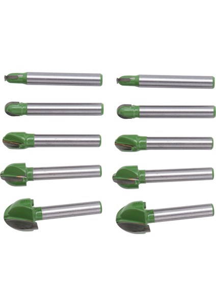 10PCS 6mm Shank Ball Burun Yönlendirici Bitleri Set Son Değirmen Yuvarlak Koyu Kutu Katı Karbür Cnc Radius Çekirdek Freze Biti (Yurt Dışından)