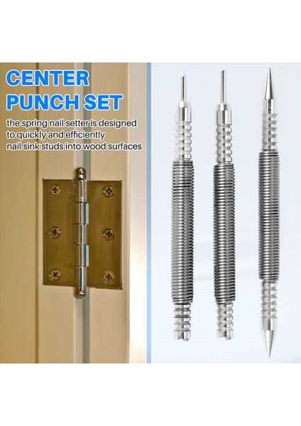 3 Pcs Tırnak Seti ve Menteşe Pim Aracı Merkezi Punch Yay Yüklü Tırnak Kapısı 1/32 Inç 1/16 Inç Çift Kafa 1/8 Inç (Yurt Dışından) indirimleri