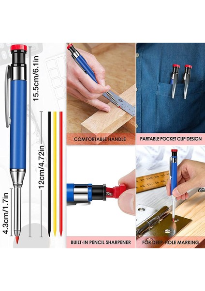 Carpenter&#39 In Kalemleri Derin Delik Markeri Carpenter&#39 In Kalemler Kalem Atölyesi Ahşap Işleme Aracı Için Mekanik Kalem Işaretleyici (Yurt Dışından) modelleri