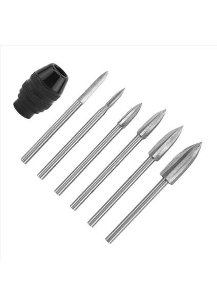 7pc Ahşap Oyma Araçları 1/8inch Shank Hss Gravür Matkap Aracı Ahşap El Sanatları Aksesuarları 4486 Dremel Aracı Için Chuck ile (Yurt Dışından) modelleri
