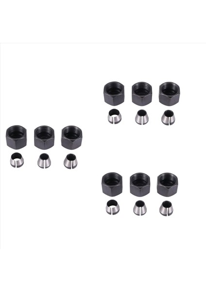 9 Adet Yönlendirici Kolet Seti Chuck Heads Matkaplar Için Gravür Kıyma Oyma Makinesi Elektrikli Yönlendirici Freze Kesici (Yurt Dışından)