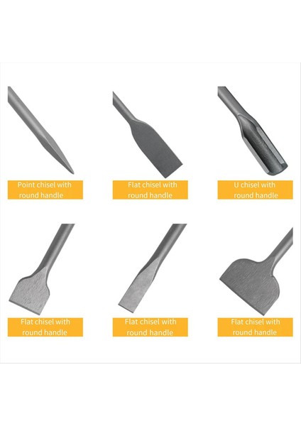 Yuvarlak Kol Iki Çukur ve Iki Oluk Elektrik Çekiç Keski 6pc Seti Bükme ve Kürekle Beton Darbe Biti (Yurt Dışından) fiyatları