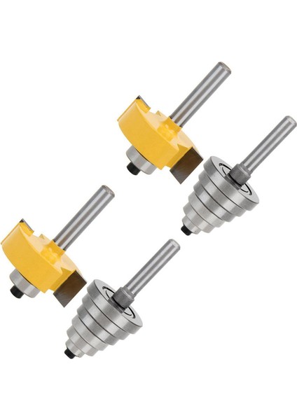 2pcs 1/4 Inç Shank Rabbeting Yönlendirici Bit 12 Rulman Seti (Yurt Dışından)