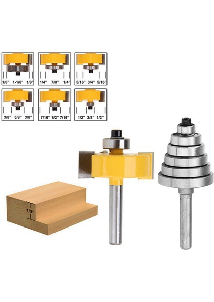 2pcs 1/4 Inç Shank Rabbeting Yönlendirici Bit 12 Rulman Seti (Yurt Dışından) fiyatları
