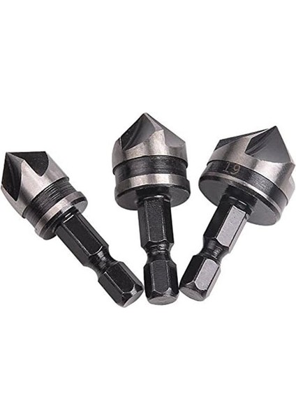 3 Parça 1/4inch Hex 12/16/19MM Counterk Ahşap Metal Hızlı Değişim Biti Seti Bit (Yurt Dışından)
