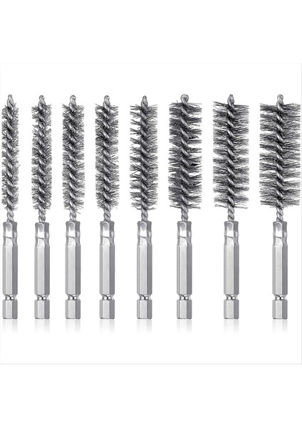 8pcs Tel Fırça Matkap Bit Seti 1/4 Inç Altıgen Şafak Çelik Tel Bükme Fırçası Sondaj Için Uygun Perküsyon A (Yurt Dışından)