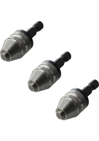 3x Gümüş+Siyah 6mm Anahtarsız Matkap Bit Chuck Hızlı Değişim Adaptör Dönüştürücü Hex Shank (Yurt Dışından)