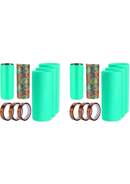 6 Set Süblimasyon Tumbler Silikon Bantlar 20 Oz Sıska Düz Boşluklar Için Kılıflar Transfer Bantlı Basın Makinesi (Yurt Dışından)