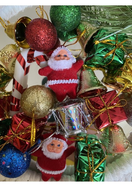 Yılbaşı Ağacı Süsü 32'li Karışık Renkler, Şık ve Renkli Dekorasyon Seti fırsatları