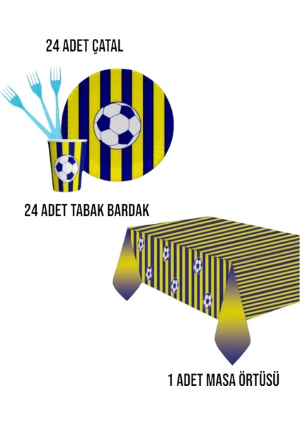 Taraftar Temalı Sarı Lacivert 24 Kişilik Doğum Günü Parti Seti - Sarı Lacivert Taraftar Konseptli fiyatları