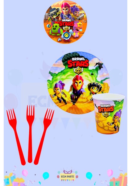 Brawl Stars Temalı 32 Kişilik Extra Mini Doğum Günü Parti Seti